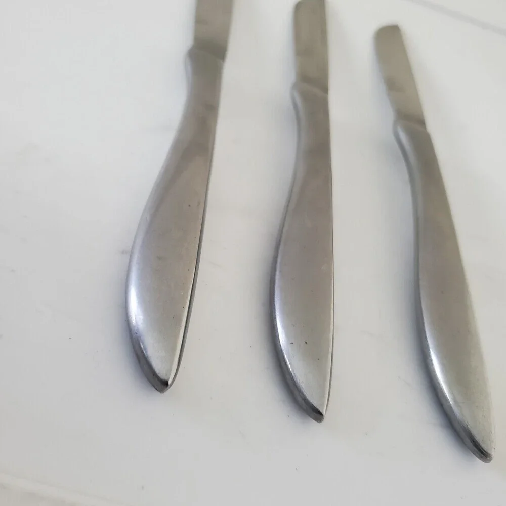 Vintage Stainless Steel Steak Knives Set of 3 Serrated Made in Japan Flatware